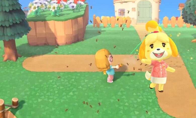 El jugador de Animal Crossing parece recibir un disparo de Isabelle
