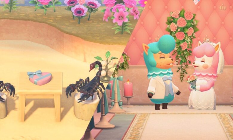 El jugador de Animal Crossing pone a dos escorpiones en una cita romántica