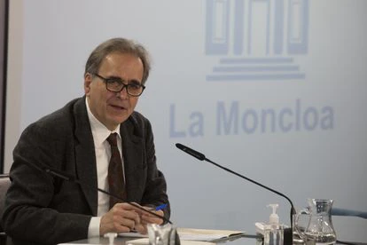 El Ministro de Universidades Joan Subirats este martes en La Moncloa.