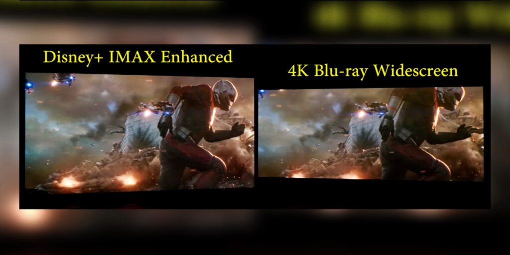 El video de MCU compara las relaciones de aspecto de IMAX mejorado de Disney + con las de 4K