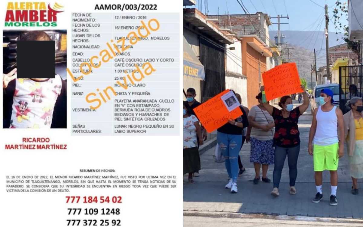Encuentran sin vida a Ricardo, un niño de 6 años reportado como desaparecido en Morelos