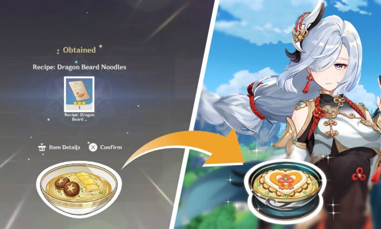 Genshin Impact: cómo obtener la receta de fideos con barba de dragón