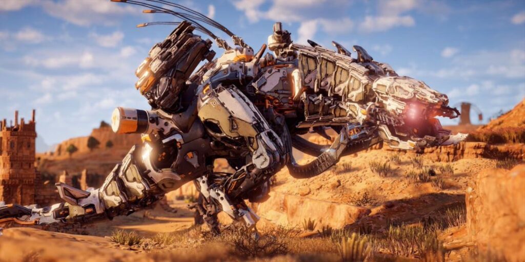 Horizon Zero Dawn Thunderjaw lucha contra 50 observadores en una batalla al estilo de una película