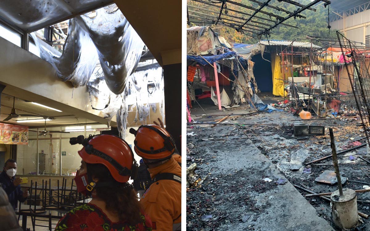 Incendio daña 50 puestos y tres locales del Mercado de ‘La Purísima’ en Iztapalapa