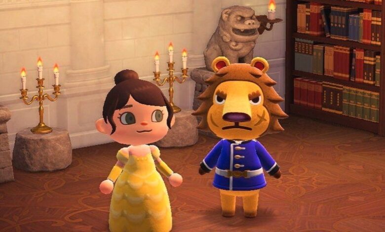 Jugador de Animal Crossing recrea la escena del salón de baile La Bella y la Bestia