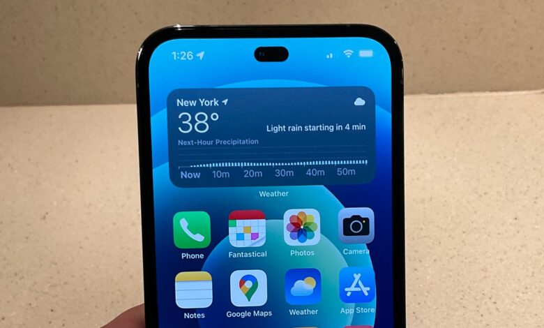 La extraña muesca de la 'píldora' del iPhone 14 puede verse así