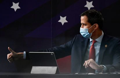 El líder de la oposición venezolana Juan Guaidó, en una sesión de la Asamblea Nacional el 23 de enero.