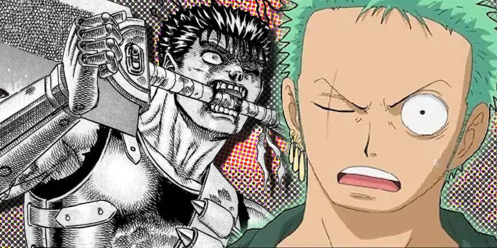 La versión de Berserk del estilo de espada de una pieza de Zoro es más ridícula