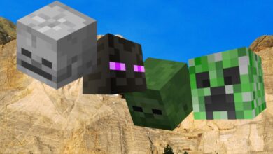 Minecraft Mt. Rushmore Recreation reemplaza las cabezas de los presidentes con turbas