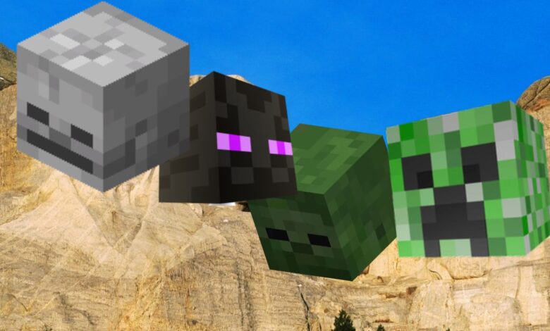 Minecraft Mt. Rushmore Recreation reemplaza las cabezas de los presidentes con turbas