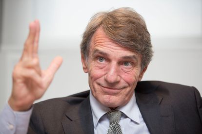 El presidente del Parlamento Europeo, David Sassoli, durante una entrevista con EL PAÍS.