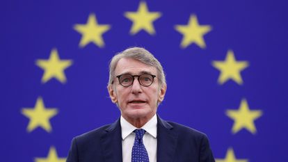 David Sassoli, durante un pleno del Parlamento Europeo en Estrasburgo, el 24 de noviembre.