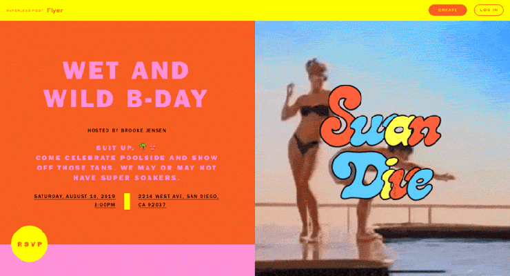 Paperless Post presenta Flyer para invitaciones más informales