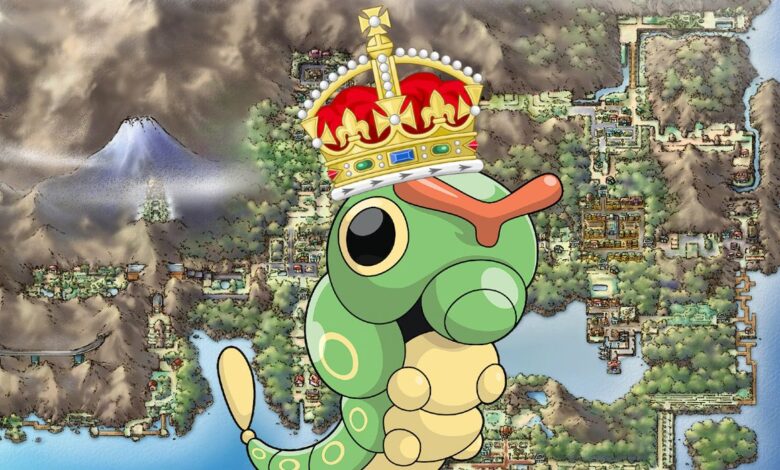 Pokémon Leaf Green ha sido vencido usando solo Caterpie