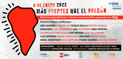 Cartel del concierto benéfico para recaudar fondos para las víctimas del volcán de La Palma.