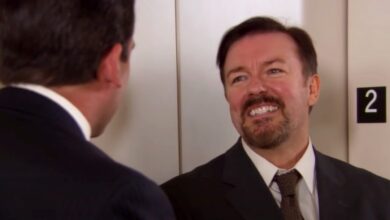 Ricky Gervais da su respuesta final en el debate de la oficina entre EE. UU. y el Reino Unido