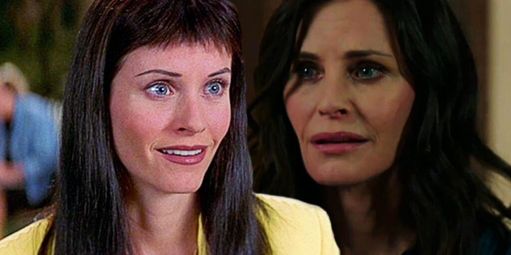 Scream 2022 se burla a la perfección del terrible Scream 3 Bangs de Courteney Cox