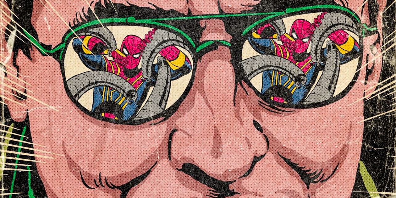Spider-Man: No Way Home Escena de Doc Ock recreada como un cómic clásico de Marvel