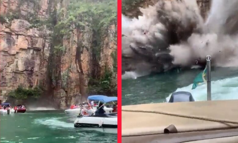 Suben a 7 los muertos tras caída de roca gigante sobre lanchas con turistas en Brasil | Video