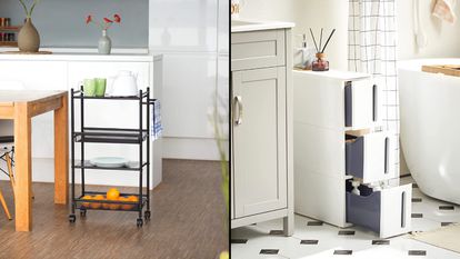 Elegimos una variedad de carritos de almacenaje idóneos para usar en la cocina, el baño o la terraza.