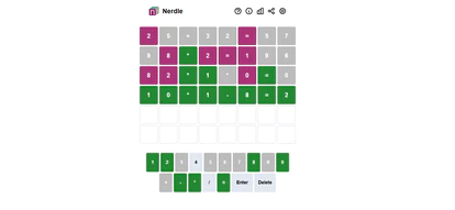 Captura de pantalla del juego Nerdle.