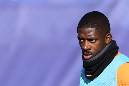 Dembélé, durante un entrenamiento del Barcelona.