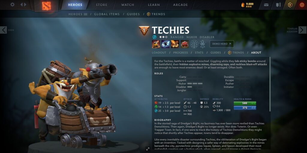 Dota 2: Mejor desarrollo de habilidades de Techies para cada rol (7.31)