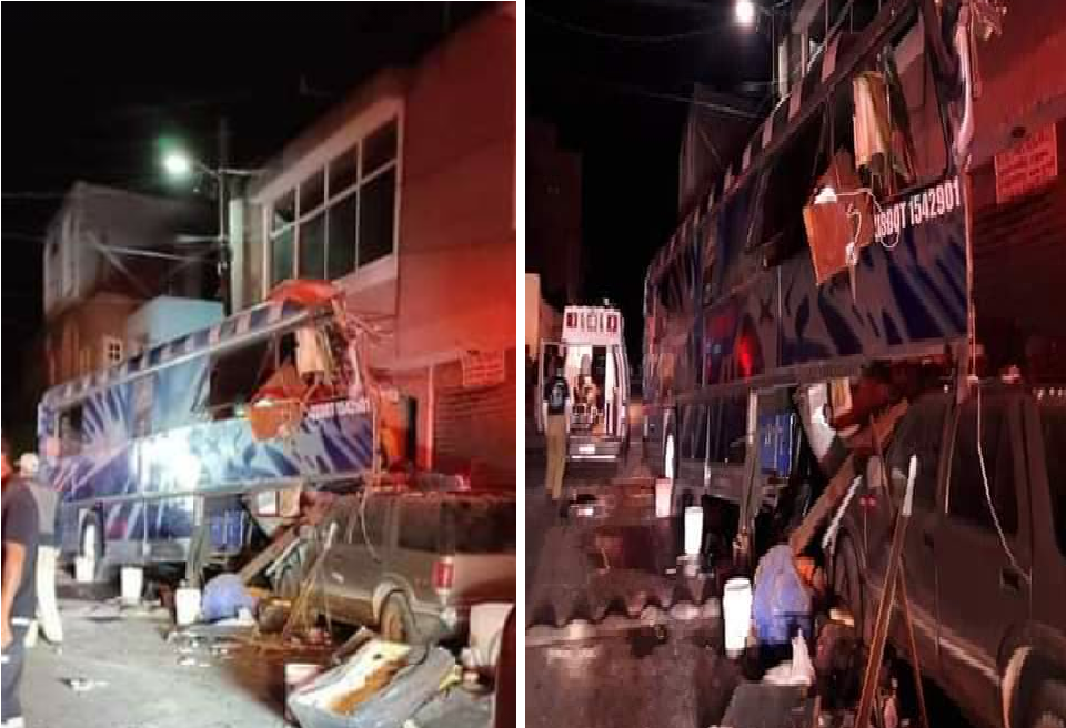Fatal accidente deja 5 muertos, autobús de “La Banda San Juan” se queda sin frenos, hay 15 heridos
