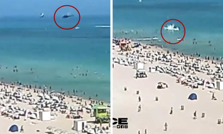 Helicóptero se estrella a metros de una playa repleta de gente en Miami | Video