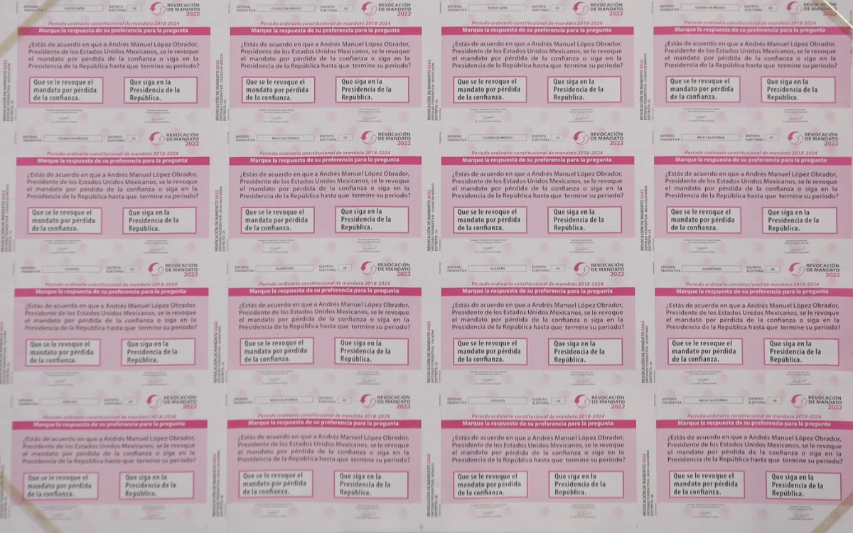 Inicia la impresión de papeletas para la revocación de mandato