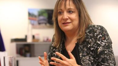 La presidenta del grupo de los socialistas europeos en la Eurocámara, la española Iratxe García, en su despacho en Bruselas.