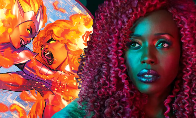 La batalla definitiva de los titanes comienza cuando Starfire entra en guerra con Blackfire