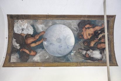 El mural de Caravaggio en la Villa de la Aurora en Roma es el único del pintor que se conserva.
