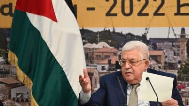 El presidente Mahmud Abbas interviene ante la Organización para la Liberación de Palestina, el domingo en Ramala.