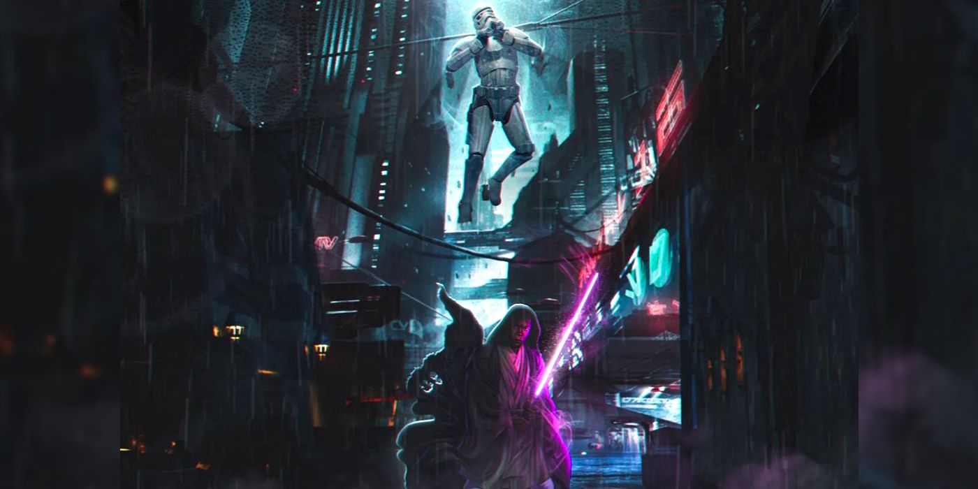 Mace Windu Force ahoga a un Stormtrooper en Disney+ Show Fan Poster