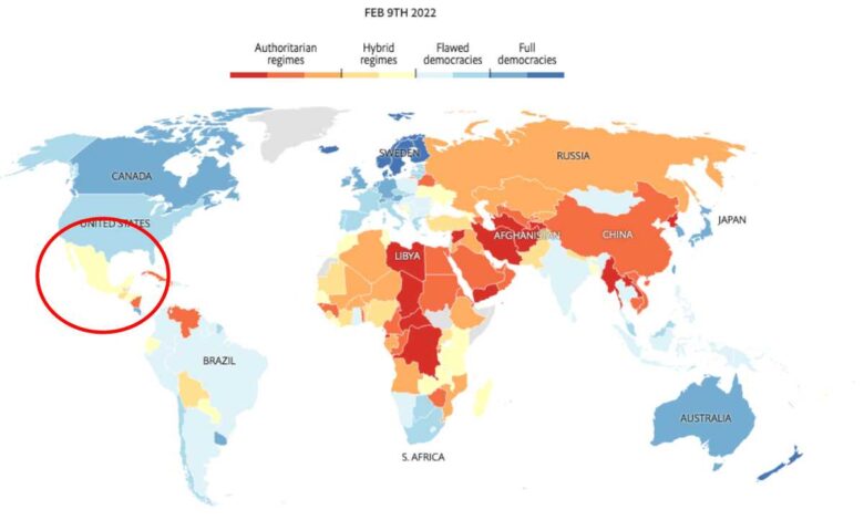 México cae en el índice de democracia de The Economist