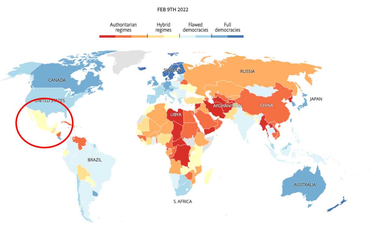 México cae en el índice de democracia de The Economist