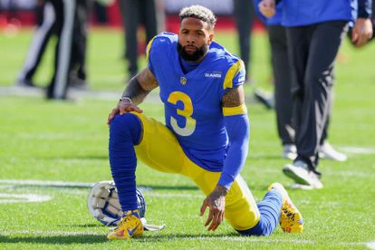 Odell Beckham Jr., jugador de Los Ángeles Rams, durante un partido contra Tampa Bay, en enero de 2022
