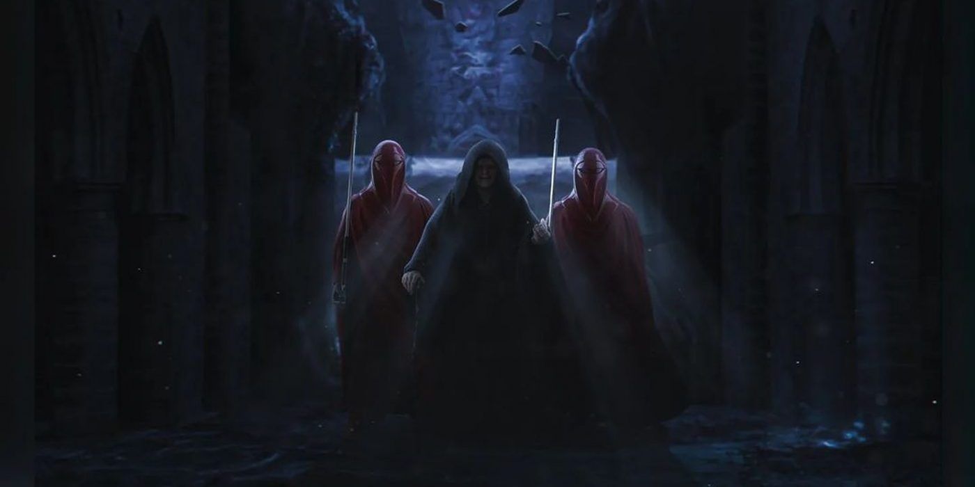 Palpatine visita las catacumbas Sith en la oscuridad Fan Art de Star Wars
