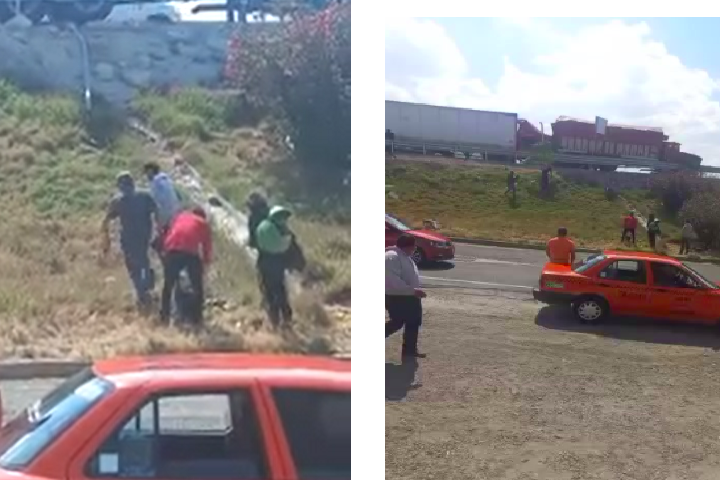 Rapiña: Chocan trailers en San Juan del Río, taxistas se dedican a saquear tráiler cargado con piñas