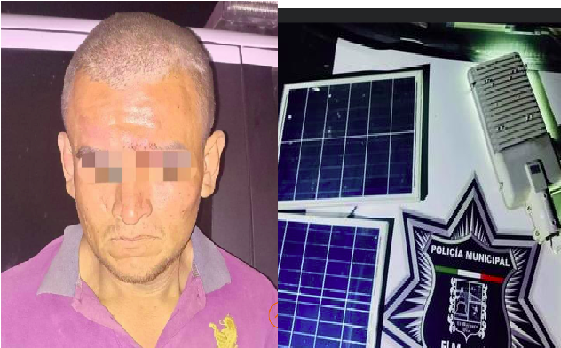 Robó paneles y lámparas solares en carretera México-Querétaro, detienen a sujeto por robo