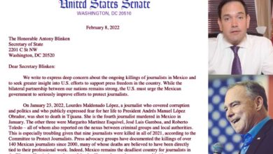 Senadores de Estados Unidos critican 'continuos asesinatos de periodistas en México'