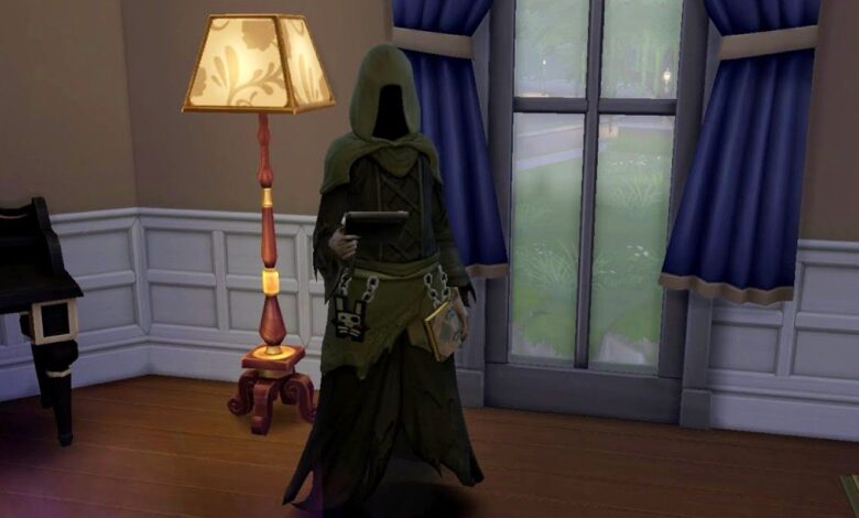 Sims 4 Grim Reaper llega en Goggles después de que Sim muere mientras nadaba