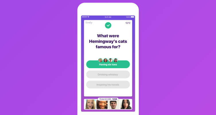 Zoosk relaunches dating app Lively as a way to meet new people while playing trivia games