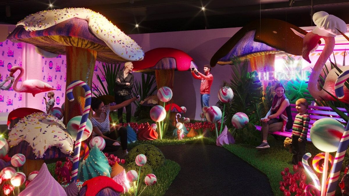 laboratorio de helados y cascada de chupa chups