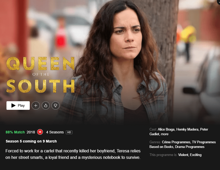reina del sur temporada 5 netflix reino unido