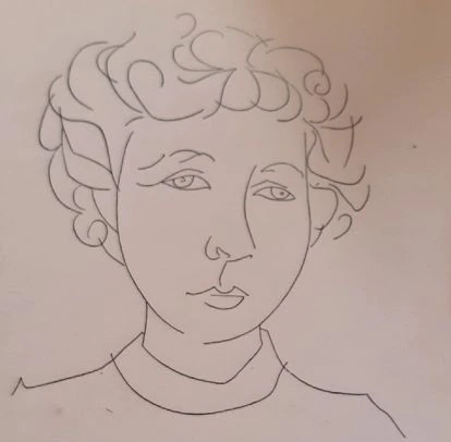 Dibujo de la escritora judía Ilse Losa, realizado por Júlio Pomar.