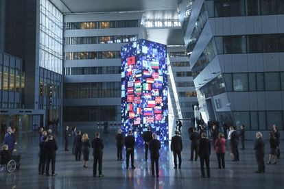 Jefes de Estado y de Gobierno en una cumbre de la OTAN en Bruselas, el 14 de junio de 2021.