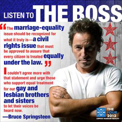 Bruce Springsteen, en la campaña a favor del matrimonio homosexual.