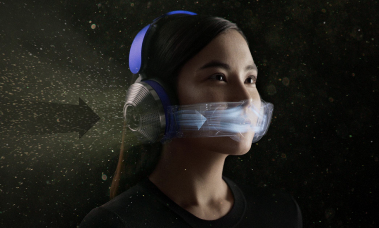 Los nuevos auriculares de Dyson funcionan como un filtro de aire (y te hacen ver como Bane)